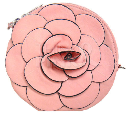 Flower Wristlet Purse-Handbag-Coin Wallet in Pink