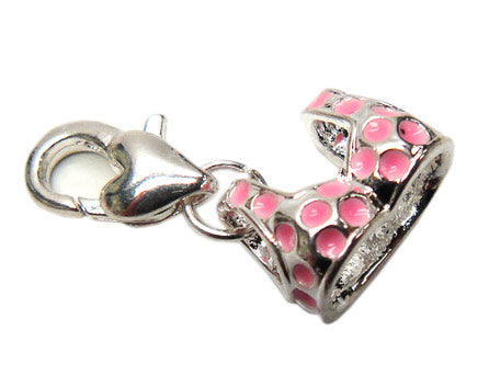 Pink Polka Dot Bra Charm