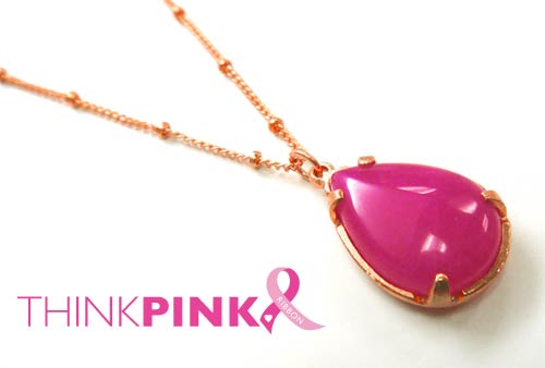 Fuchsia Stone Drop Necklace