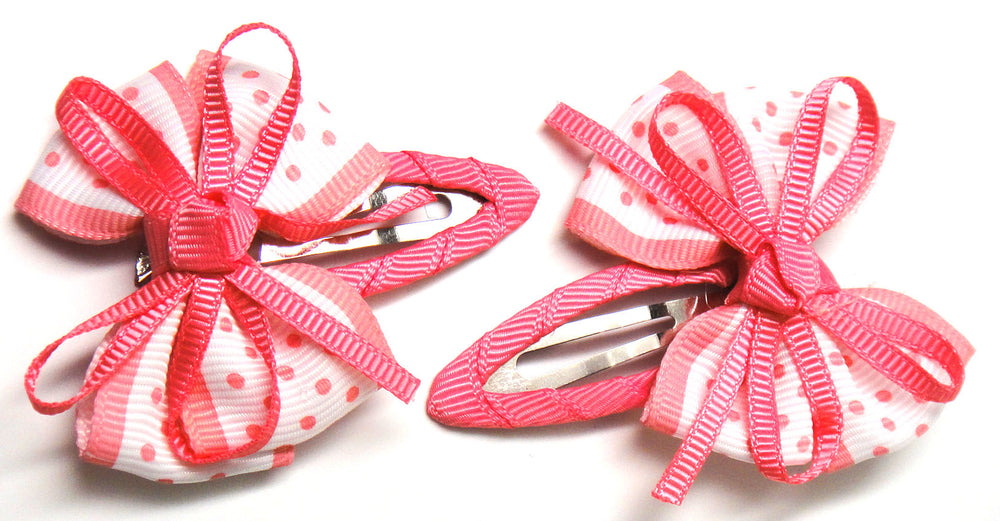 Pink Ribbon Bow Hair Clip