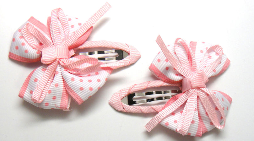 Light Pink Ribbon Bow Hair Clip