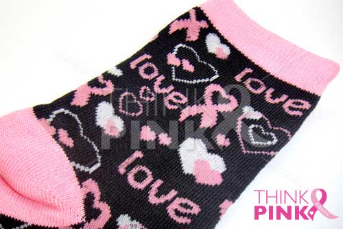 Breast Cancer Awareness 3 Pack Socks -Style 04