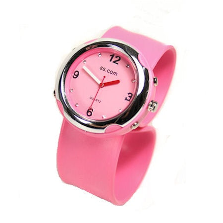 Pink Silicone Slap Watch
