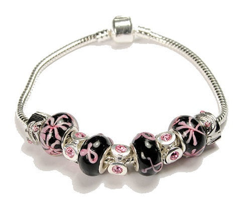 Black & Pink Snap Bracelet