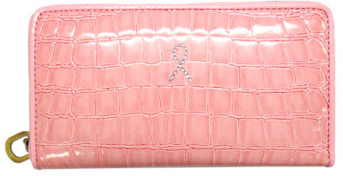 Pink Ribbon Wallet with Zipper