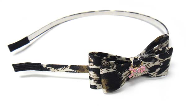 Breast Cancer Pink Ribbon Headband-Beige Leopard