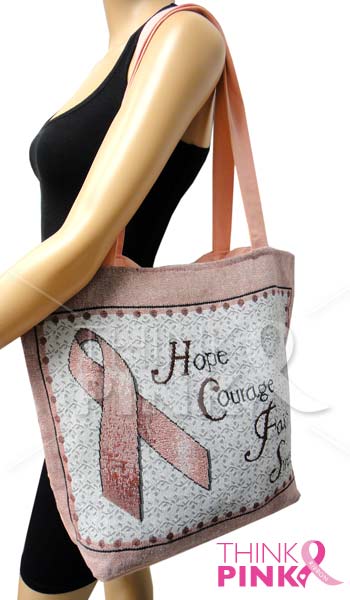 Pink Ribbon Tapestry Tote