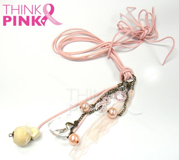 Pink Ribbon Fashion Necklace