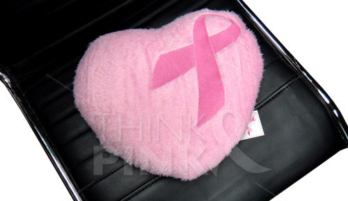 Pink Ribbon Heart Pillow