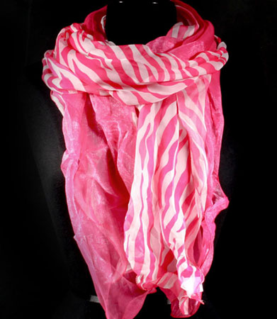 Pink Animal Print 2 Piece Silk Scarf