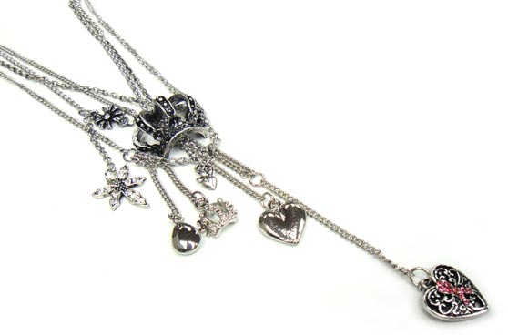 Multi-Strand Necklace with Charms