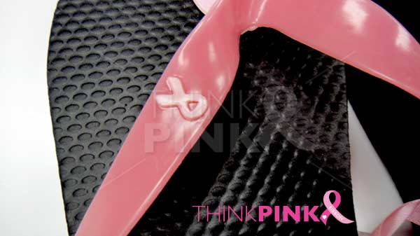 Pink Ribbon Flip Flops - Pink Power