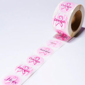 Pink Ribbon Sticker Roll