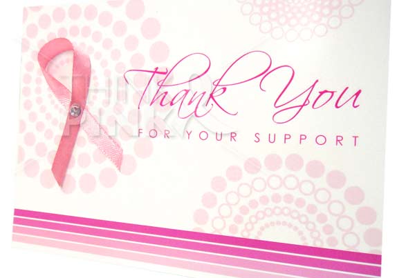 Breast Cancer Pink Ribbon Thank You Cards (10 pcs)