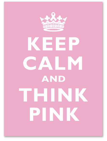 Breast Cancer Keep Calm & Think Pink Cards (10 pcs)
