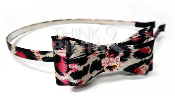 Breast Cancer Pink Ribbon Headband-Pink Leopard