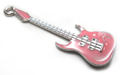 Pink Hard Rock Guitar Charm - Pendant