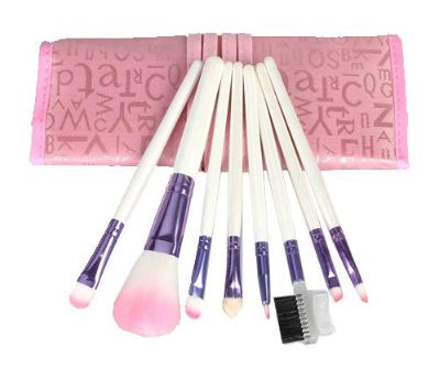 8pcs Eyeshadow Makeup Pink Brush Set with Pink Ribbon Case