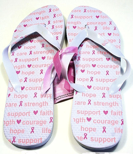 Pink Ribbon Flip Flops - Courage Support