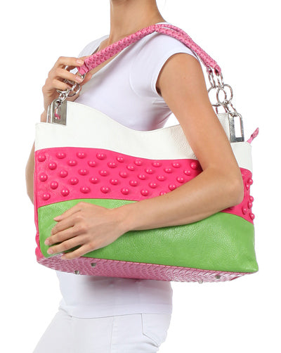 Breast Cancer Awareness Leather Tote Purse