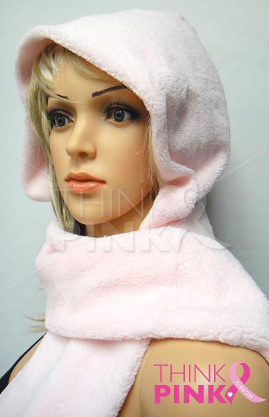 Pink Cozy Hooded Scarf