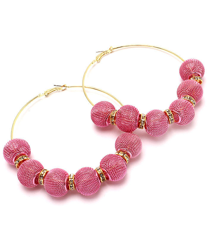 Pink Hoop Over-sized Earrings