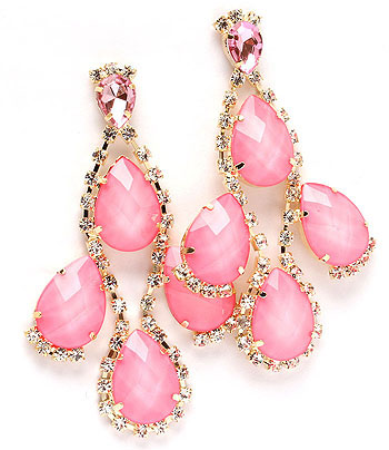 Pink Linear Drop Earrings