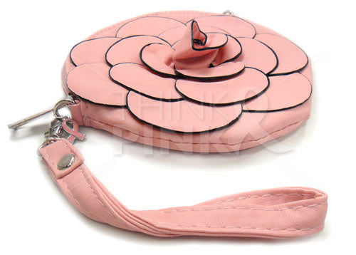 Flower Wristlet Purse-Handbag-Coin Wallet in Pink
