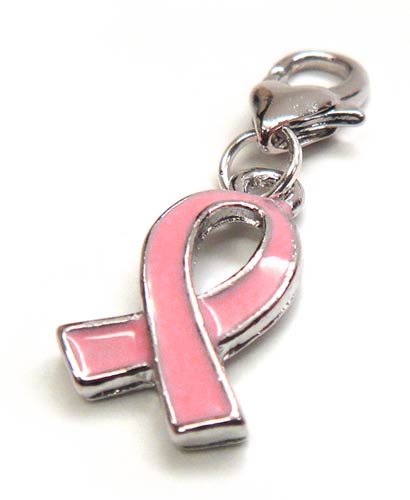 Pink Breast Cancer Awareness Ribbon Charm
