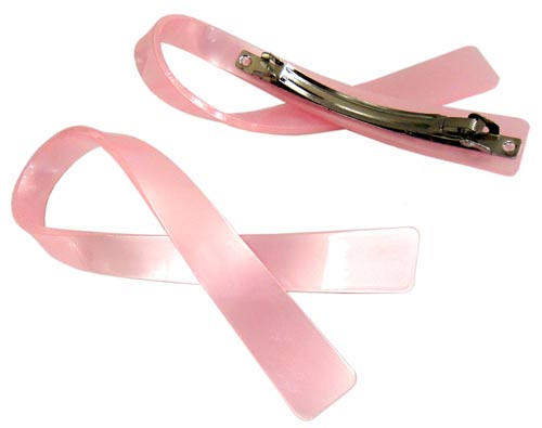 Pink Ribbon Hair Barrette