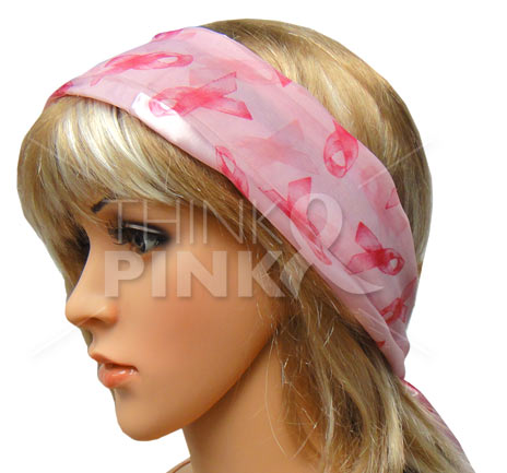 Pink Ribbon Scarf-Headband-Sash -Pink