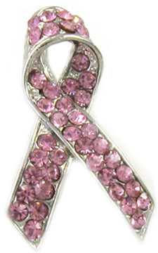 Pink Ribbon Breast Cancer Awareness Lapel Pin Brooch