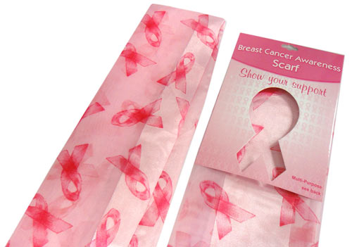 Pink Ribbon Scarf-Headband-Sash -Pink