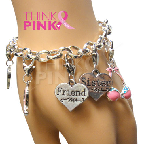 Breast Cancer Charm Bracelet