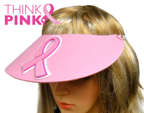 Breast Cancer Pink Ribbon Form Sun Visor