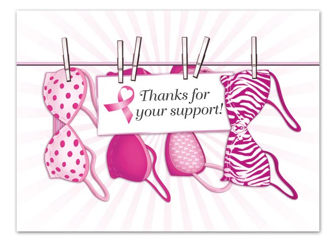 1 Dz. Pink Ribbon Thank You cards (12 pcs)