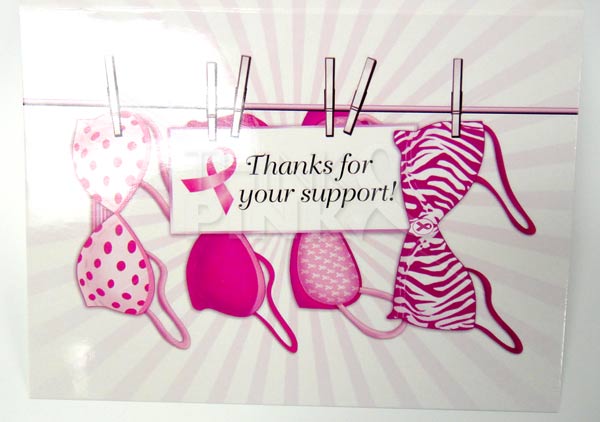 1 Dz. Pink Ribbon Thank You cards (12 pcs)