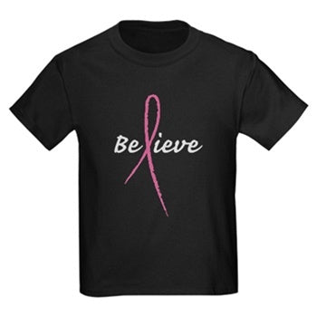 "Believe" Pink Ribbon T Shirt