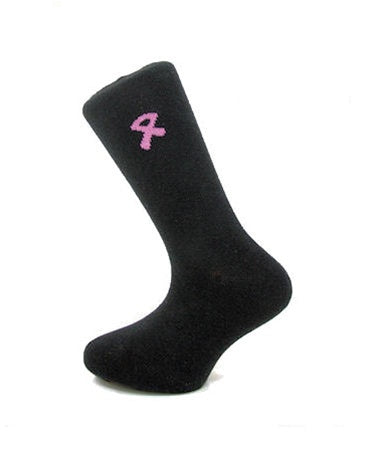 Ladies Pink Ribbon Black Crew Socks (3 Pack)