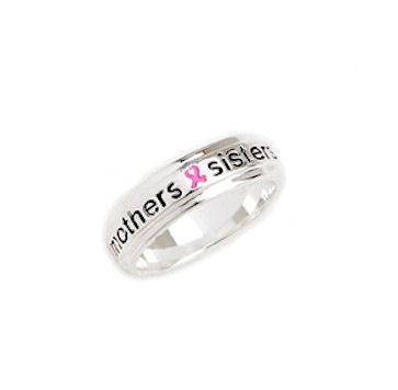 Pink Ribbon "Mothers Sisters Daughters" Ring