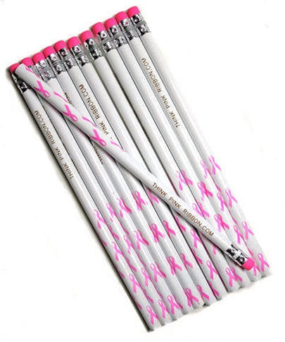 1 Dz. Pink Ribbon Pencils (12 pcs)