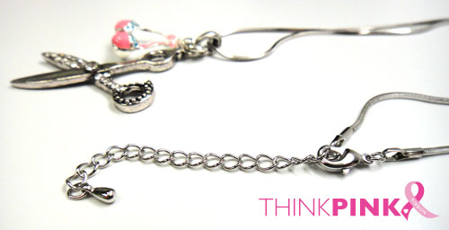 Pink Bra and Scissor Necklace